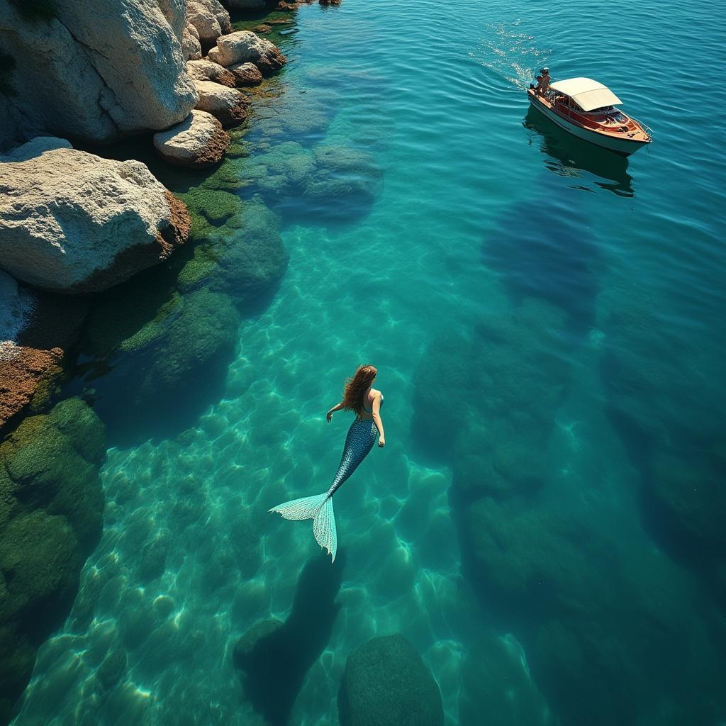 Free mermaid swimming ai image 10398776